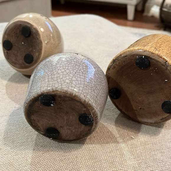 Stoneware Crackle Glaze Bud Vase Set/NWT - Picture 9 of 9